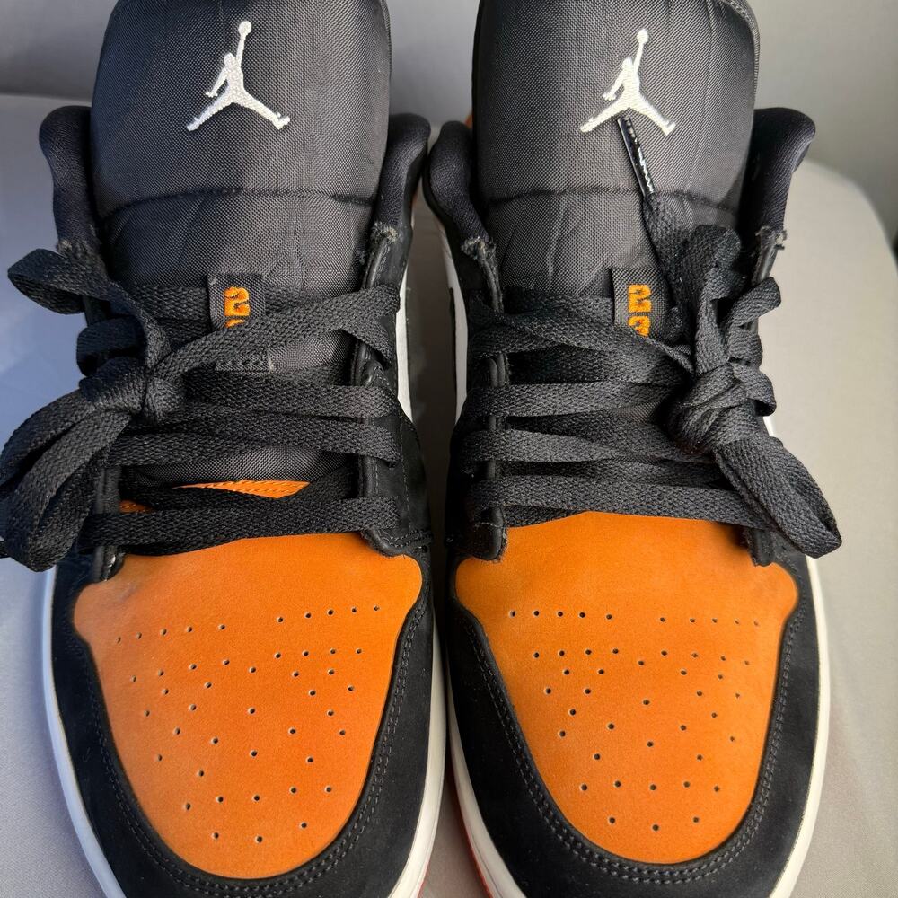 Air Jordan 1 Low Shattered Backboard Orange Black White Men’s Size 13 553558-128